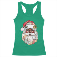 African American Christmas Retro Patchwork Black Santa Racerback Tank Top - Wonder Print Shop