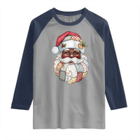 African American Christmas Retro Patchwork Black Santa Raglan Shirt - Wonder Print Shop