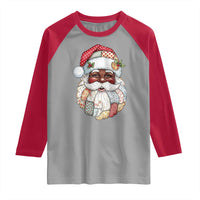 African American Christmas Retro Patchwork Black Santa Raglan Shirt - Wonder Print Shop