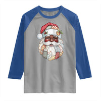 African American Christmas Retro Patchwork Black Santa Raglan Shirt - Wonder Print Shop