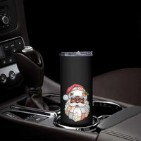 African American Christmas Retro Patchwork Black Santa Skinny Tumbler - Wonder Print Shop