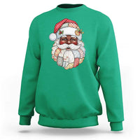 African American Christmas Retro Patchwork Black Santa Sweatshirt - Wonder Print Shop