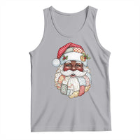 African American Christmas Retro Patchwork Black Santa Tank Top - Wonder Print Shop