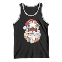 African American Christmas Retro Patchwork Black Santa Tank Top - Wonder Print Shop