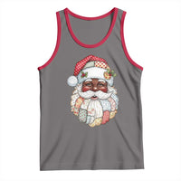 African American Christmas Retro Patchwork Black Santa Tank Top - Wonder Print Shop