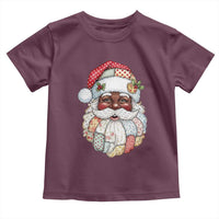 African American Christmas Retro Patchwork Black Santa Toddler T Shirt - Wonder Print Shop