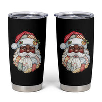 African American Christmas Retro Patchwork Black Santa Tumbler Cup - Wonder Print Shop