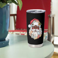 African American Christmas Retro Patchwork Black Santa Tumbler Cup - Wonder Print Shop