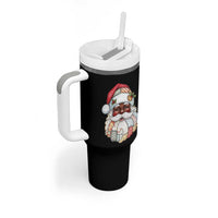 African American Christmas Retro Patchwork Black Santa Tumbler With Handle - Wonder Print Shop