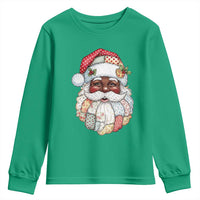 African American Christmas Retro Patchwork Black Santa Youth Sweatshirt - Wonder Print Shop