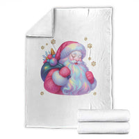 Iridescent Christmas Santa Printed Coquette Xmas Throw Blanket - Wonder Print Shop