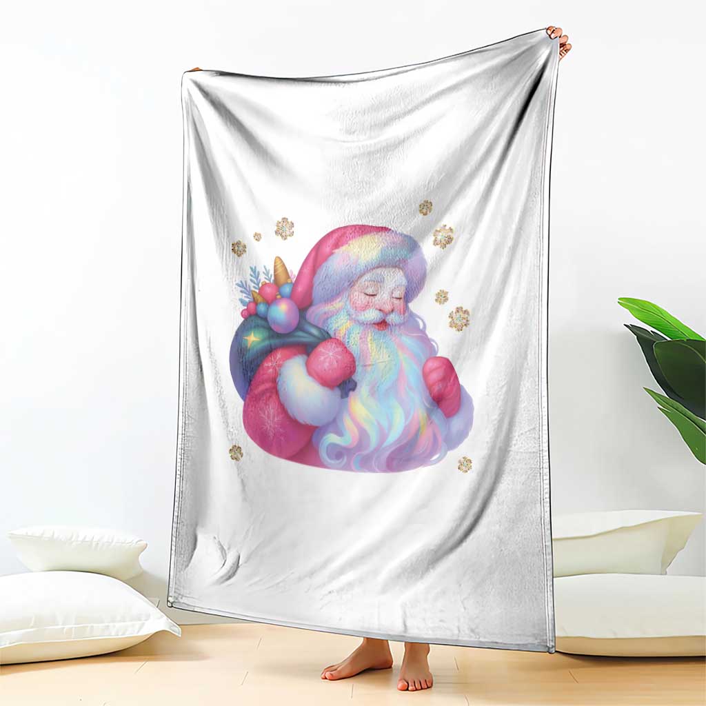 Iridescent Christmas Santa Printed Coquette Xmas Throw Blanket - Wonder Print Shop