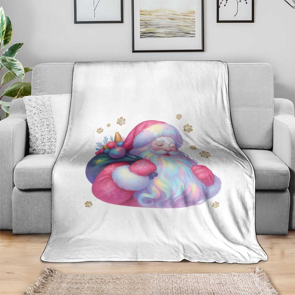 Iridescent Christmas Santa Printed Coquette Xmas Throw Blanket - Wonder Print Shop