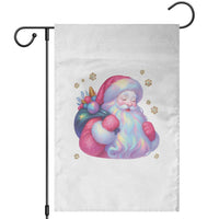 Iridescent Christmas Santa Printed Coquette Xmas Garden Flag - Wonder Print Shop