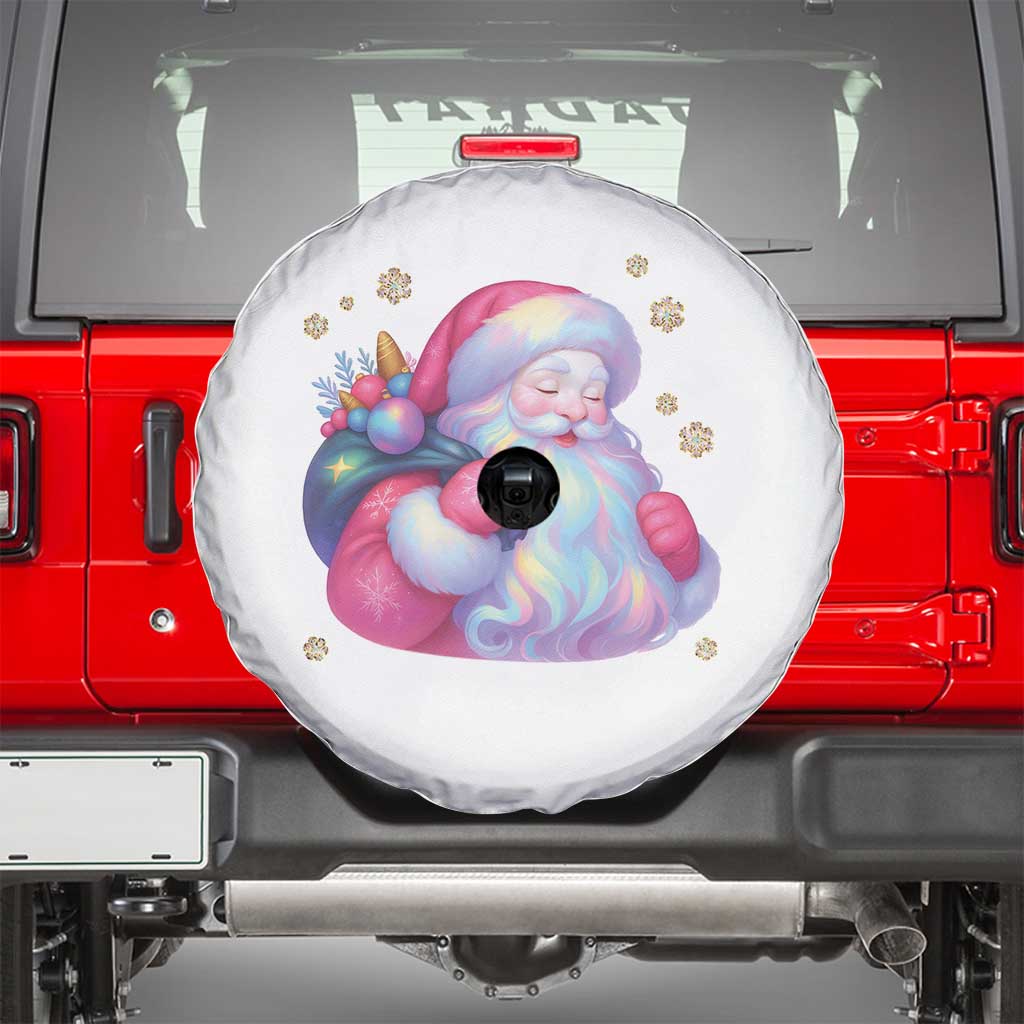 Iridescent Christmas Santa Printed Coquette Xmas Spare Tire Cover - Wonder Print Shop
