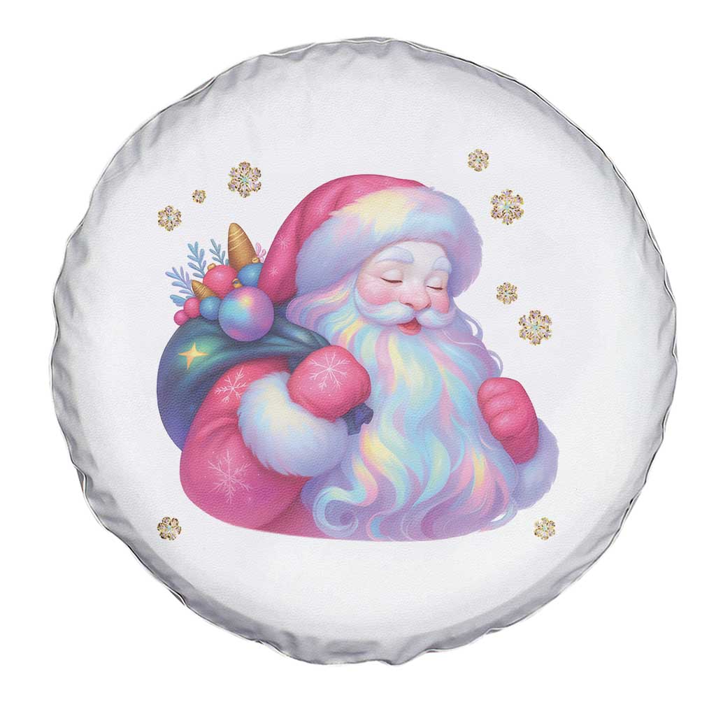Iridescent Christmas Santa Printed Coquette Xmas Spare Tire Cover - Wonder Print Shop