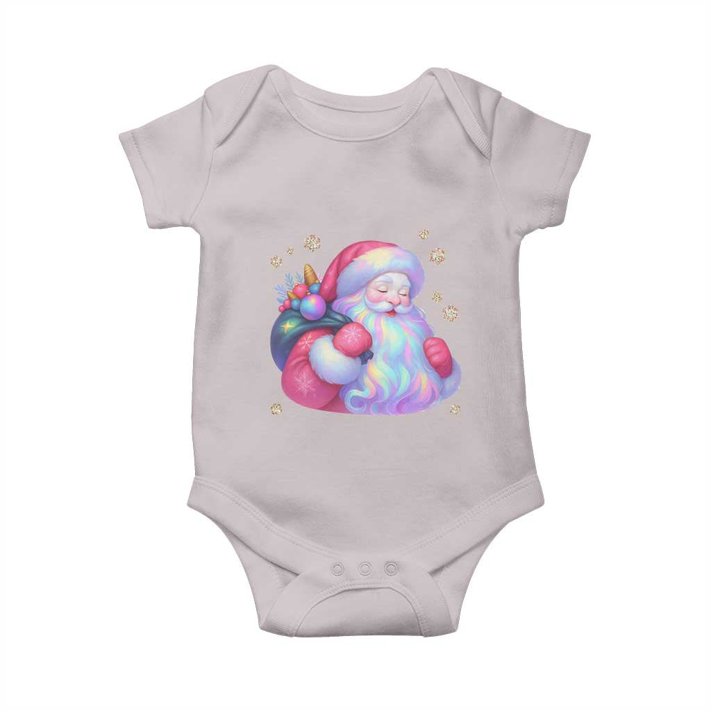 Iridescent Christmas Santa Printed Coquette Xmas Baby Onesie - Wonder Print Shop