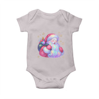 Iridescent Christmas Santa Printed Coquette Xmas Baby Onesie - Wonder Print Shop