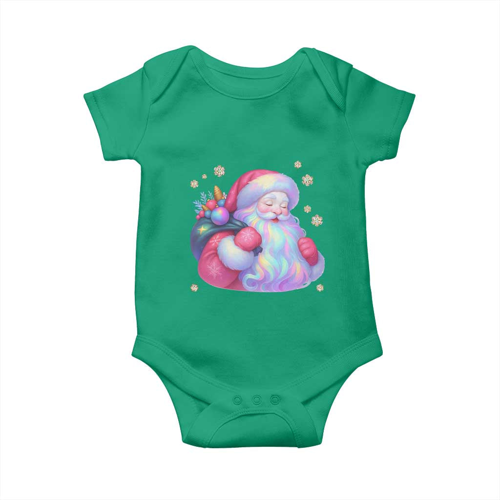 Iridescent Christmas Santa Printed Coquette Xmas Baby Onesie - Wonder Print Shop