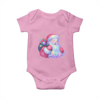Iridescent Christmas Santa Printed Coquette Xmas Baby Onesie - Wonder Print Shop