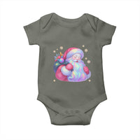 Iridescent Christmas Santa Printed Coquette Xmas Baby Onesie - Wonder Print Shop