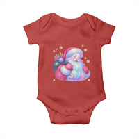 Iridescent Christmas Santa Printed Coquette Xmas Baby Onesie - Wonder Print Shop