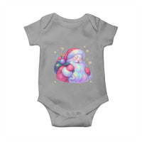 Iridescent Christmas Santa Printed Coquette Xmas Baby Onesie - Wonder Print Shop