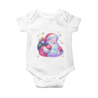 Iridescent Christmas Santa Printed Coquette Xmas Baby Onesie - Wonder Print Shop