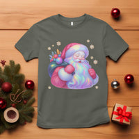 Iridescent Christmas Santa Printed Coquette Xmas T Shirt - Wonder Print Shop