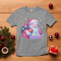 Iridescent Christmas Santa Printed Coquette Xmas T Shirt - Wonder Print Shop