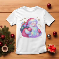 Iridescent Christmas Santa Printed Coquette Xmas T Shirt - Wonder Print Shop