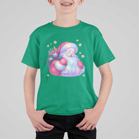 Iridescent Christmas Santa Printed Coquette Xmas T Shirt For Kid - Wonder Print Shop