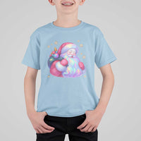 Iridescent Christmas Santa Printed Coquette Xmas T Shirt For Kid - Wonder Print Shop