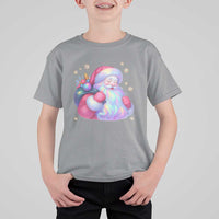 Iridescent Christmas Santa Printed Coquette Xmas T Shirt For Kid - Wonder Print Shop