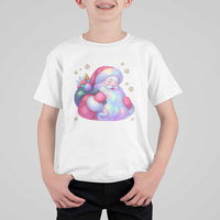 Iridescent Christmas Santa Printed Coquette Xmas T Shirt For Kid - Wonder Print Shop