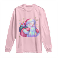 Iridescent Christmas Santa Printed Coquette Xmas Long Sleeve Shirt - Wonder Print Shop