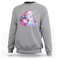 Iridescent Christmas Santa Printed Coquette Xmas Sweatshirt - Wonder Print Shop
