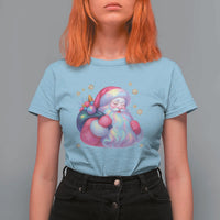 Iridescent Christmas Santa Printed Coquette Xmas T Shirt For Women - Wonder Print Shop