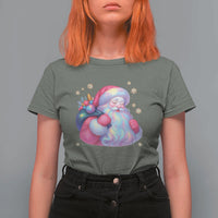 Iridescent Christmas Santa Printed Coquette Xmas T Shirt For Women - Wonder Print Shop