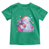 Iridescent Christmas Santa Printed Coquette Xmas Toddler T Shirt - Wonder Print Shop
