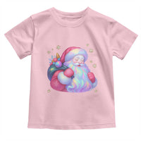 Iridescent Christmas Santa Printed Coquette Xmas Toddler T Shirt - Wonder Print Shop