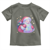Iridescent Christmas Santa Printed Coquette Xmas Toddler T Shirt - Wonder Print Shop