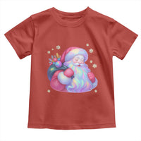 Iridescent Christmas Santa Printed Coquette Xmas Toddler T Shirt - Wonder Print Shop