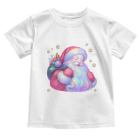 Iridescent Christmas Santa Printed Coquette Xmas Toddler T Shirt - Wonder Print Shop