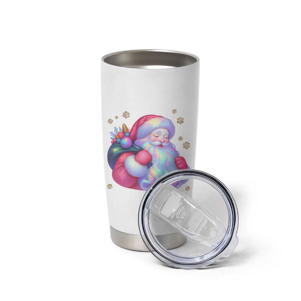 Iridescent Christmas Santa Printed Coquette Xmas Tumbler Cup - Wonder Print Shop