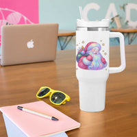 Iridescent Christmas Santa Printed Coquette Xmas Tumbler With Handle - Wonder Print Shop