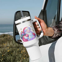 Iridescent Christmas Santa Printed Coquette Xmas Tumbler With Handle - Wonder Print Shop