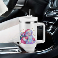 Iridescent Christmas Santa Printed Coquette Xmas Tumbler With Handle - Wonder Print Shop