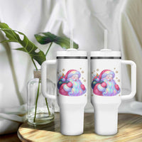 Iridescent Christmas Santa Printed Coquette Xmas Tumbler With Handle - Wonder Print Shop