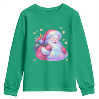 Iridescent Christmas Santa Printed Coquette Xmas Youth Sweatshirt - Wonder Print Shop